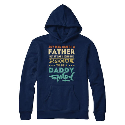 Vintage Someone Special To Be A Daddy Shark Fathers Day-T-Shirt & Hoodie-Pullover Hoodie-Navy