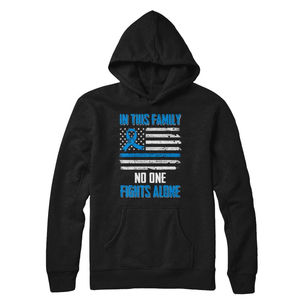 In This Family No One Fights Alone Prostate Cancer-T-Shirt & Hoodie-Pullover Hoodie-Black