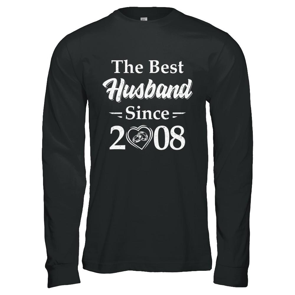 13th Married Together Anniversary Since 2008 Wife Husband-T-Shirt & Hoodie-Long Sleeve T-Shirt-Black