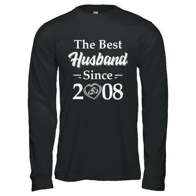 13th Married Together Anniversary Since 2008 Wife Husband-T-Shirt & Hoodie-Long Sleeve T-Shirt-Black