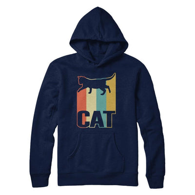 Classic Vintage Retro Style Cat-T-Shirt & Hoodie-Pullover Hoodie-Navy