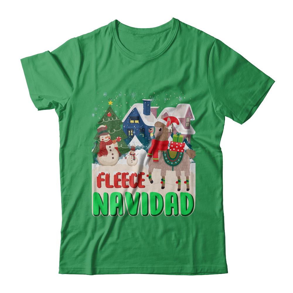 Fleece Navidad Llama Christmas Gifts Spanish-T-Shirt & Sweatshirt-Premium T-Shirt-Kelly Green