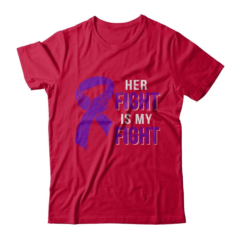 Her Fight Is My Fight Alzheimers Pancreatic Cancer Awareness-T-Shirt & Hoodie-Classic T-Shirt-Red