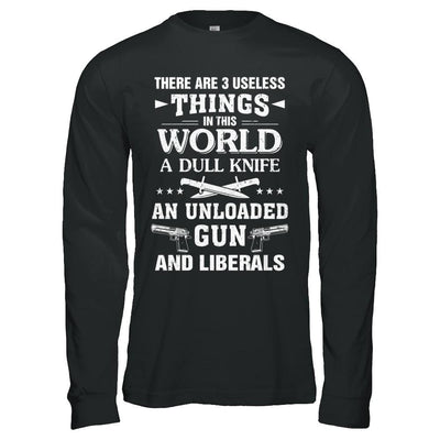 3 Useless Things Knight Gun Liberals Politics-T-Shirt & Hoodie-Long Sleeve T-Shirt-Black