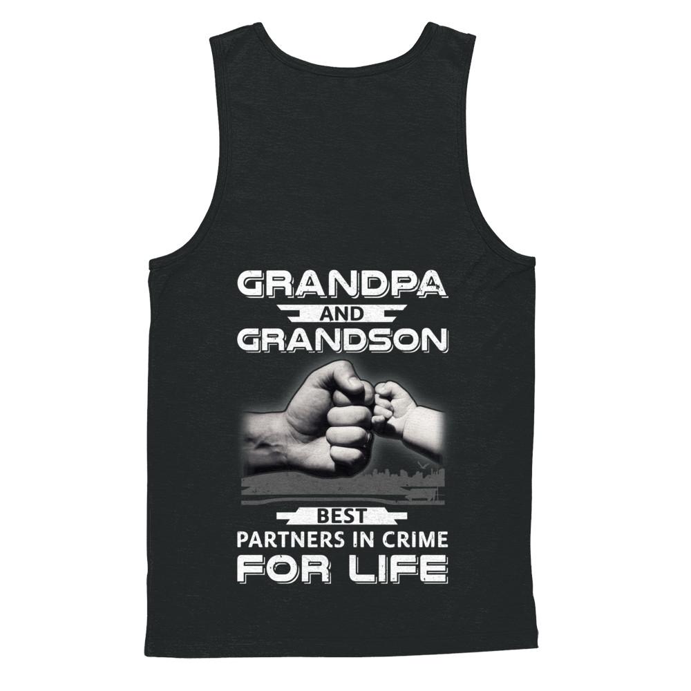 Grandpa And Grandson Best Partners In Crime For Life-T-Shirt & Hoodie-Unisex Tank-Black
