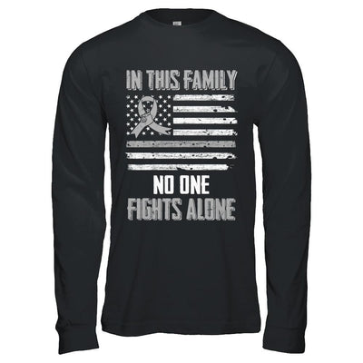 In This Family No One Fights Alone Brain Cancer-T-Shirt & Hoodie-Long Sleeve T-Shirt-Black