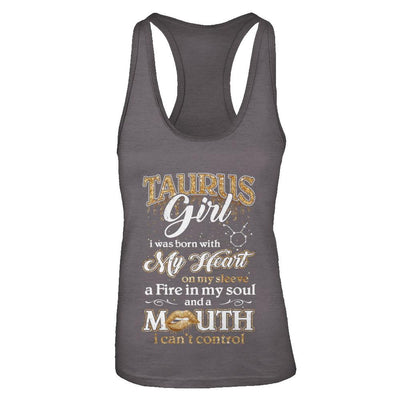 I'm A Taurus Girl Lipstick April May Funny Zodiac Birthday-T-Shirt & Tank Top-Women's Ideal Racerback Tank-Dark Grey
