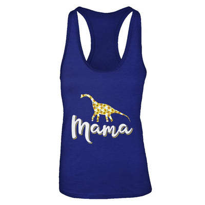 Sunflower Mama Saurus Dinosaur Mothers Day Gift-T-Shirt & Tank Top-Women's Ideal Racerback Tank-Royal