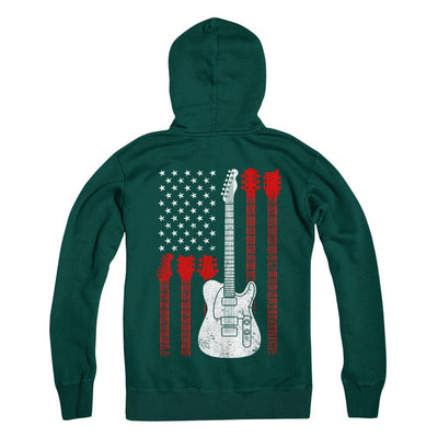 Guitar American Us Flag Music Player-T-Shirt & Hoodie-Pullover Hoodie-Deep Forest