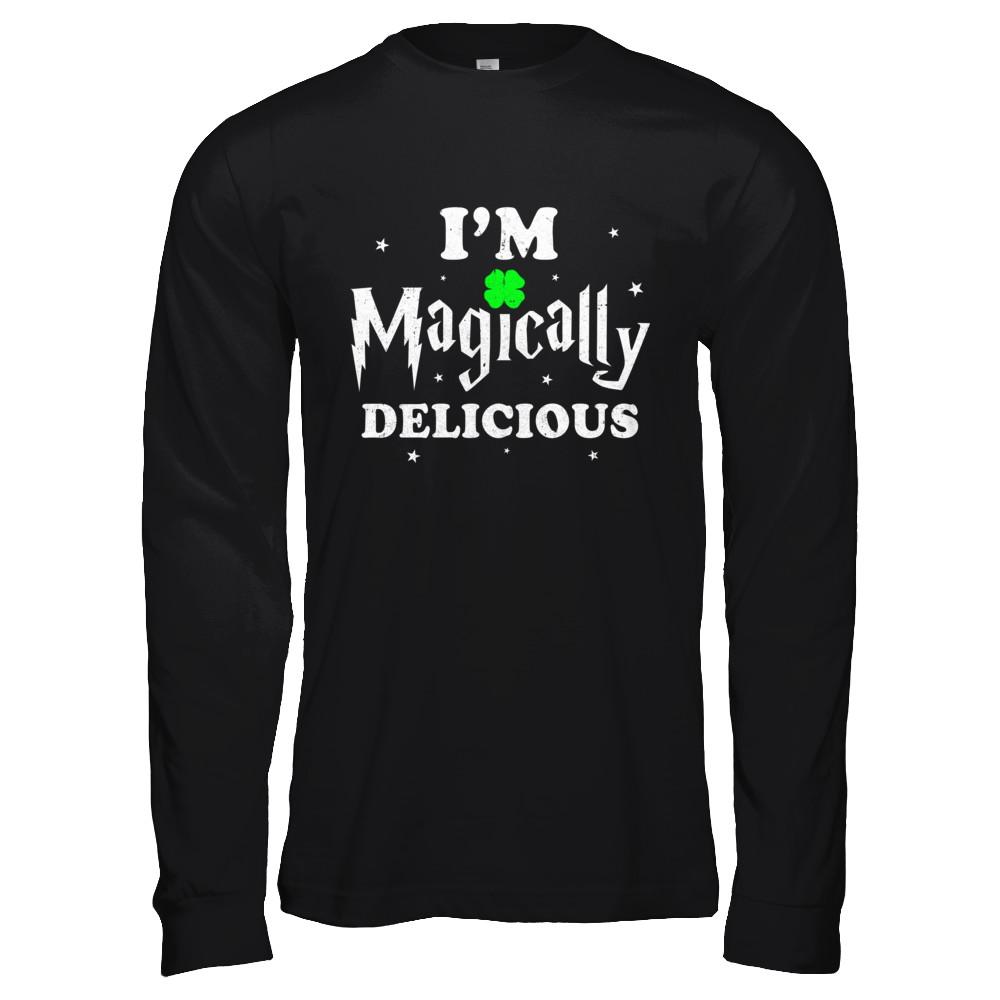 I'm Magically Delicious Funny St Patricks Day-T-Shirt & Hoodie-Long Sleeve T-Shirt-Black