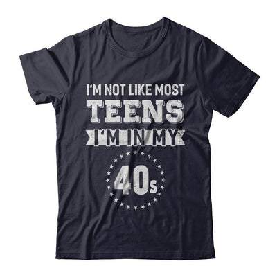 Vintage I'm Not Like Most Teens I'm In My 40s Birthday-T-Shirt & Hoodie-Premium T-Shirt-Midnight Navy