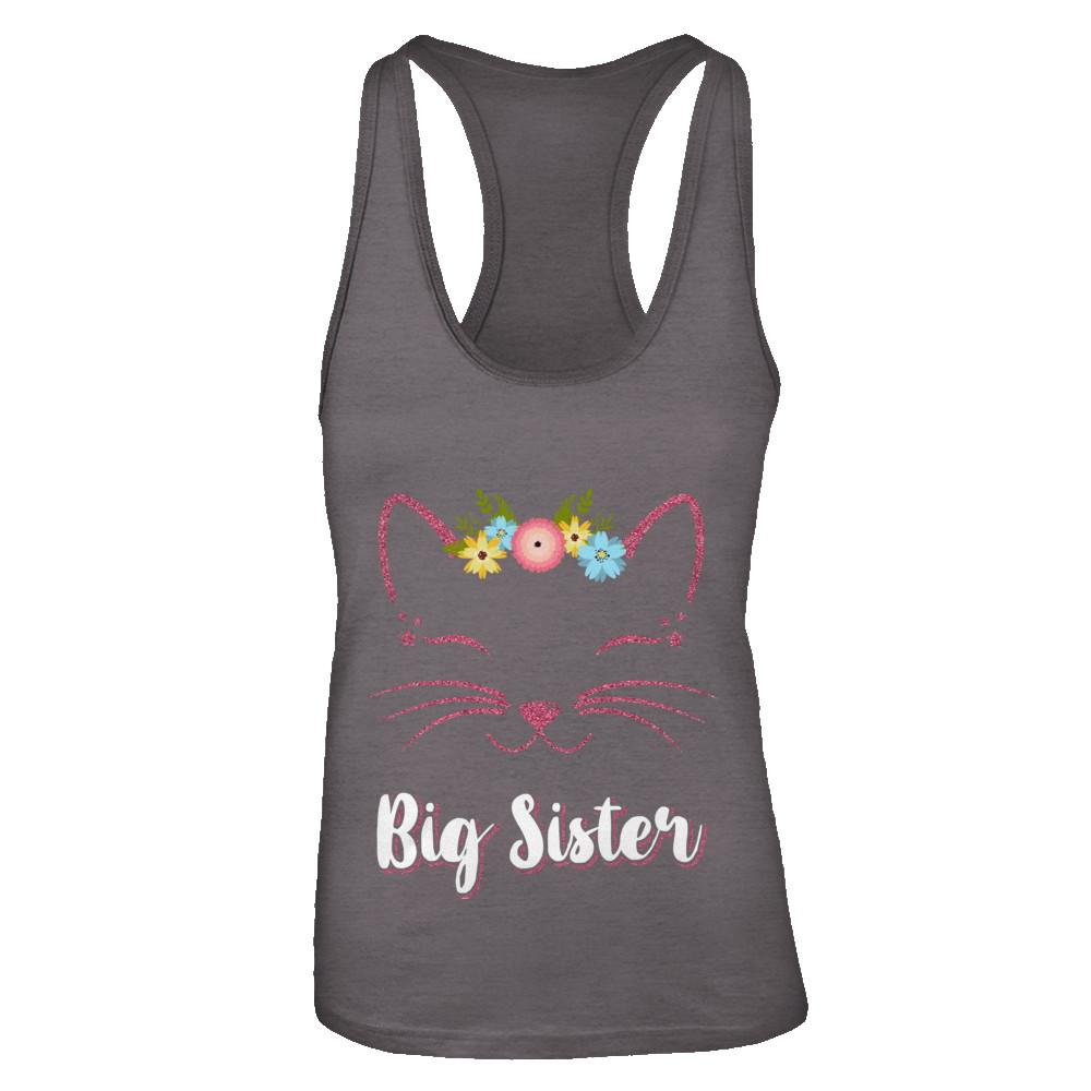 Kitty Cat Big Sister I'm Going To Be A Big Sister-T-Shirt & Tank Top-Women's Ideal Racerback Tank-Dark Grey
