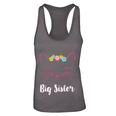 Kitty Cat Big Sister I'm Going To Be A Big Sister-T-Shirt & Tank Top-Women's Ideal Racerback Tank-Dark Grey