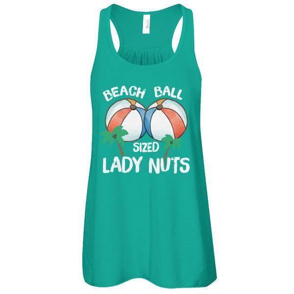 Beach Ball Sized Lady Nuts-T-Shirt & Tank Top-Women's Flowy Racerback Tank-Kelly