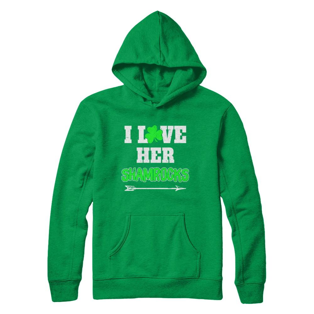 I Love Her Shamrocks Funny Couple St Patricks Day-T-Shirt & Hoodie-Pullover Hoodie-Irish Green