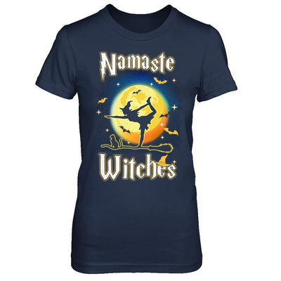 Namaste Witches Yoga Halloween-T-Shirt & Hoodie-Women's T-Shirt-Navy