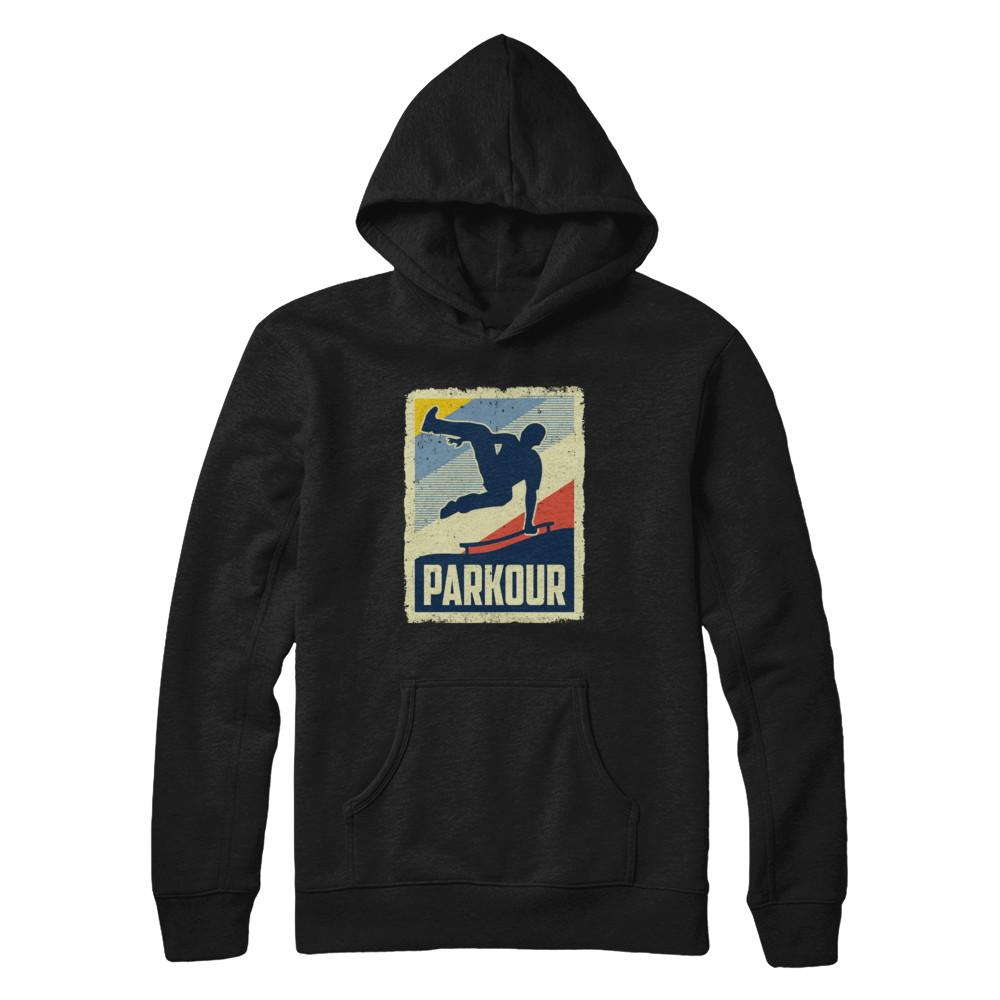 Vintage Parkour Distressed Style-T-Shirt & Hoodie-Pullover Hoodie-Black