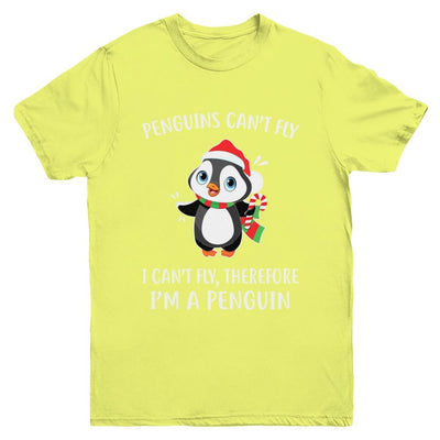 Funny Penguin I Can't Fly Christmas Gift Youth-Youth Shirt-Youth T-Shirt-Daisy