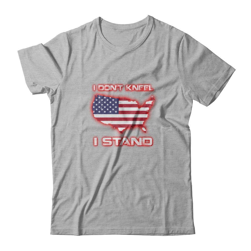 I Don't Kneel I Stand Us American Flag-T-Shirt & Tank Top-Premium T-Shirt-Heather Gray