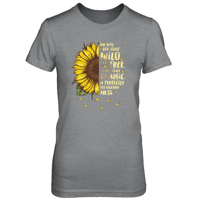 She Was Life Itself Wild And Free Vintage Sunflower-T-Shirt & Tank Top-Women's T-Shirt-Sport Grey