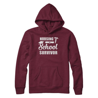 Nurse Graduate Gifts Nursing School Survivor Gradution-T-Shirt & Hoodie-Pullover Hoodie-Maroon