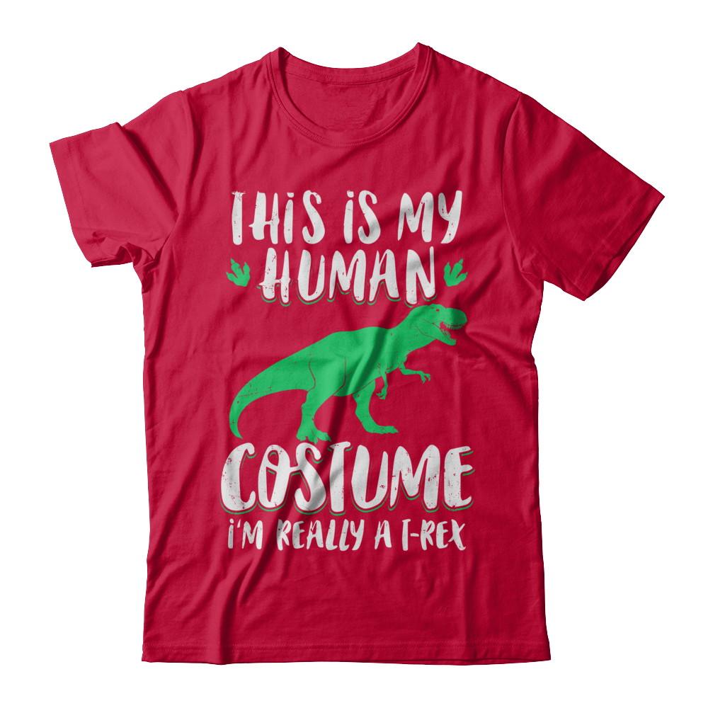Funny I'm Really A T Rex Dinosaur Halloween Costume-T-Shirt & Sweatshirt-Classic T-Shirt-Red