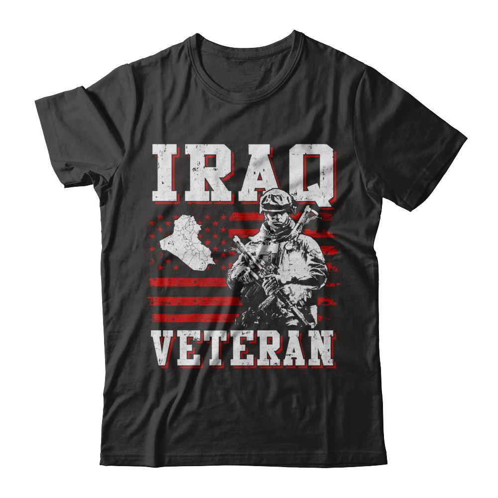 Iraq Veteran America Flag Distressed Vintage