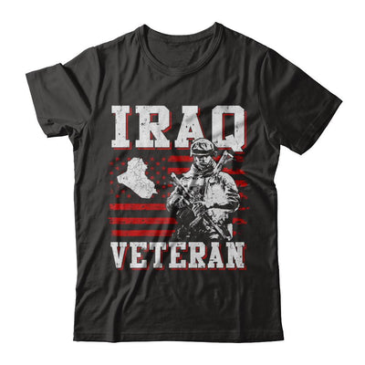 Iraq Veteran America Flag Distressed Vintage-T-Shirt & Hoodie-Classic T-Shirt-Black