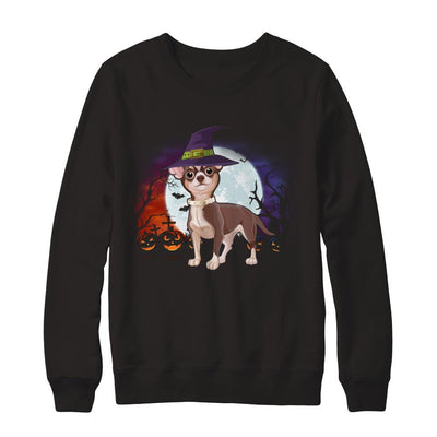 Cute Halloween Chihuahua Puppy Pumpkins-T-Shirt & Sweatshirt-Crewneck Sweatshirt-Black