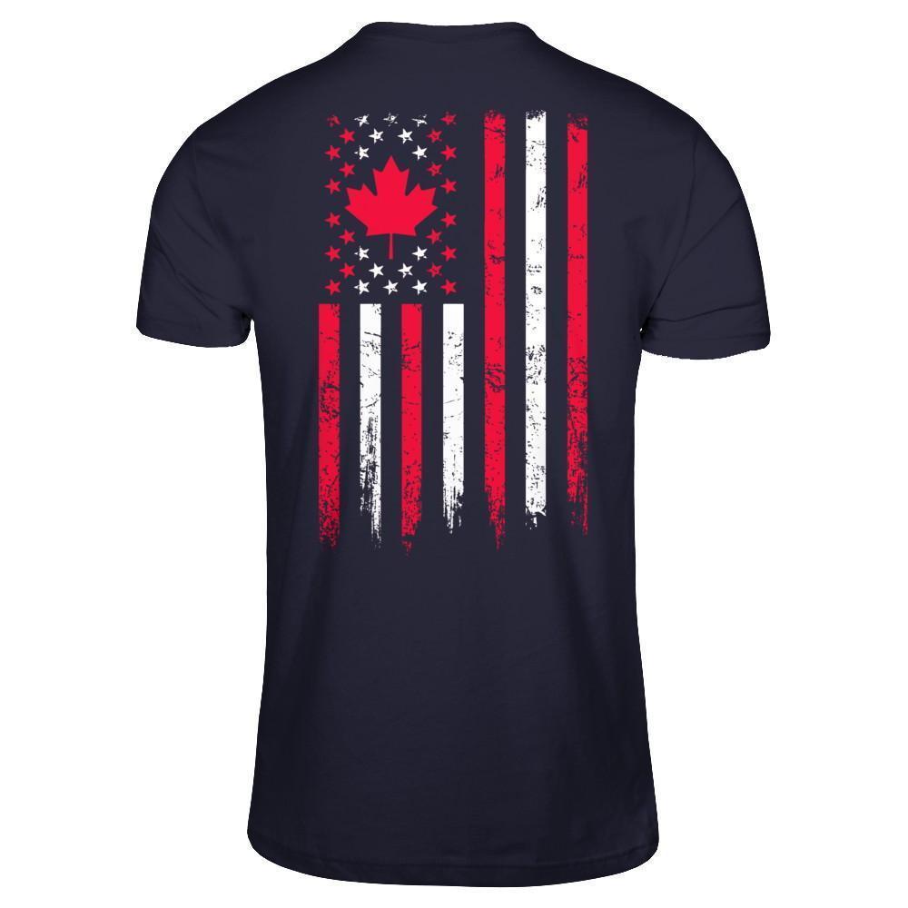 American Canadian Flag Canada Pride Heritage-T-Shirt & Hoodie-Premium T-Shirt-Midnight Navy