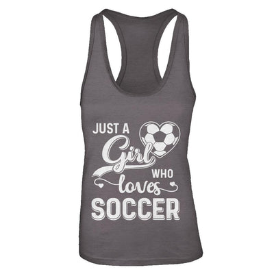 Just A Girl Who Loves Soccer-T-Shirt & Tank Top-Women's Ideal Racerback Tank-Dark Grey