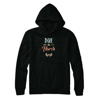 Due Date March 2021 Announcement Mommy Bump Pregnancy-T-Shirt & Tank Top-Pullover Hoodie-Black
