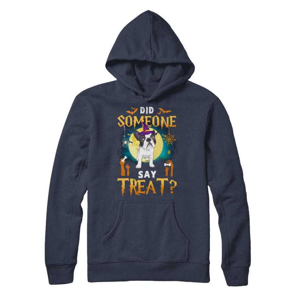 Did Someone Say Treat Bulldog Halloween Costume-T-Shirt & Hoodie-Pullover Hoodie-Navy