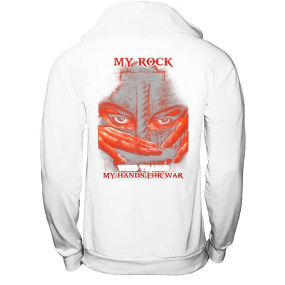 Praise Be To The Lord My Rock Who Trains My Hands For War-T-Shirt & Hoodie-Pullover Hoodie-White