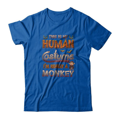 Monkey Halloween My Human Costume I'm Really A Monkey-T-Shirt & Tank Top-Premium T-Shirt-Royal