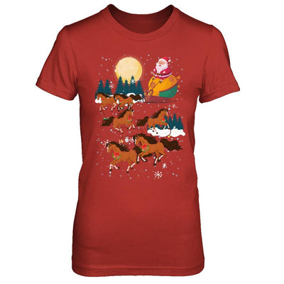 Funny Christmas Horse Reindeer Lover Santa Gift-T-Shirt & Sweatshirt-Women's T-Shirt-Red