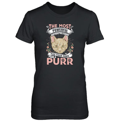 The Most Powerful Antidepressant Has Four Paws And A Purr-T-Shirt & Tank Top-Women's T-Shirt-Black