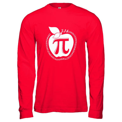 Apple Pi Math Happy Pi Day Teacher-T-Shirt & Hoodie-Long Sleeve T-Shirt-Red