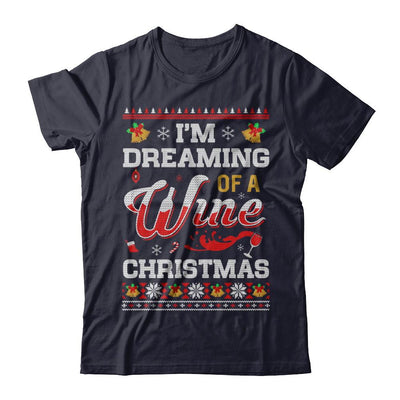 I'm Dreaming Of A Wine Christmas Ugly Sweater-T-Shirt & Sweatshirt-Premium T-Shirt-Midnight Navy