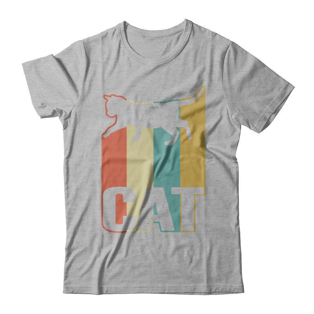 Classic Vintage Retro Style Cat-T-Shirt & Hoodie-Premium T-Shirt-Heather Gray