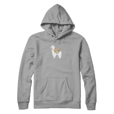 Funny Sloth Riding Llama Lover-T-Shirt & Tank Top-Pullover Hoodie-Light Steel