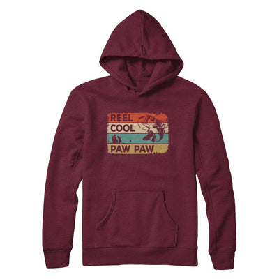 Vintage Reel Cool Paw Paw Fish Fishing Fathers Day-T-Shirt & Hoodie-Pullover Hoodie-Maroon