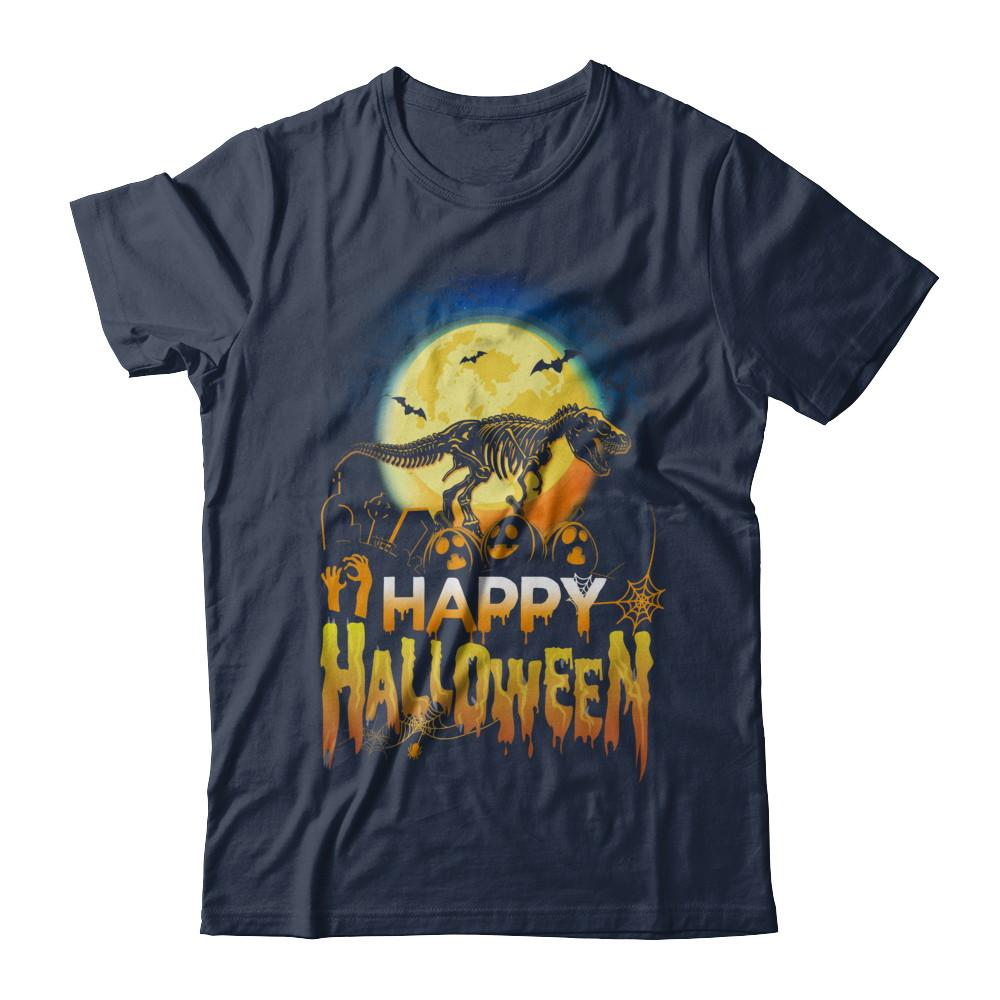 Saurus T Rex Dinosaur Halloween-T-Shirt & Hoodie-Classic T-Shirt-Navy