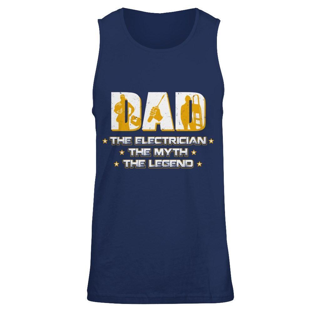 Dad The Electrician The Myth The Legend-T-Shirt & Hoodie-Unisex Tank-Navy