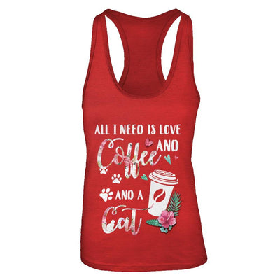 All I Need Is Love And Coffee And A Cat-T-Shirt & Tank Top-Women's Ideal Racerback Tank-Red