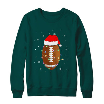 Santa Hat Football Christmas Gifts-T-Shirt & Sweatshirt-Crewneck Sweatshirt-Deep Forest