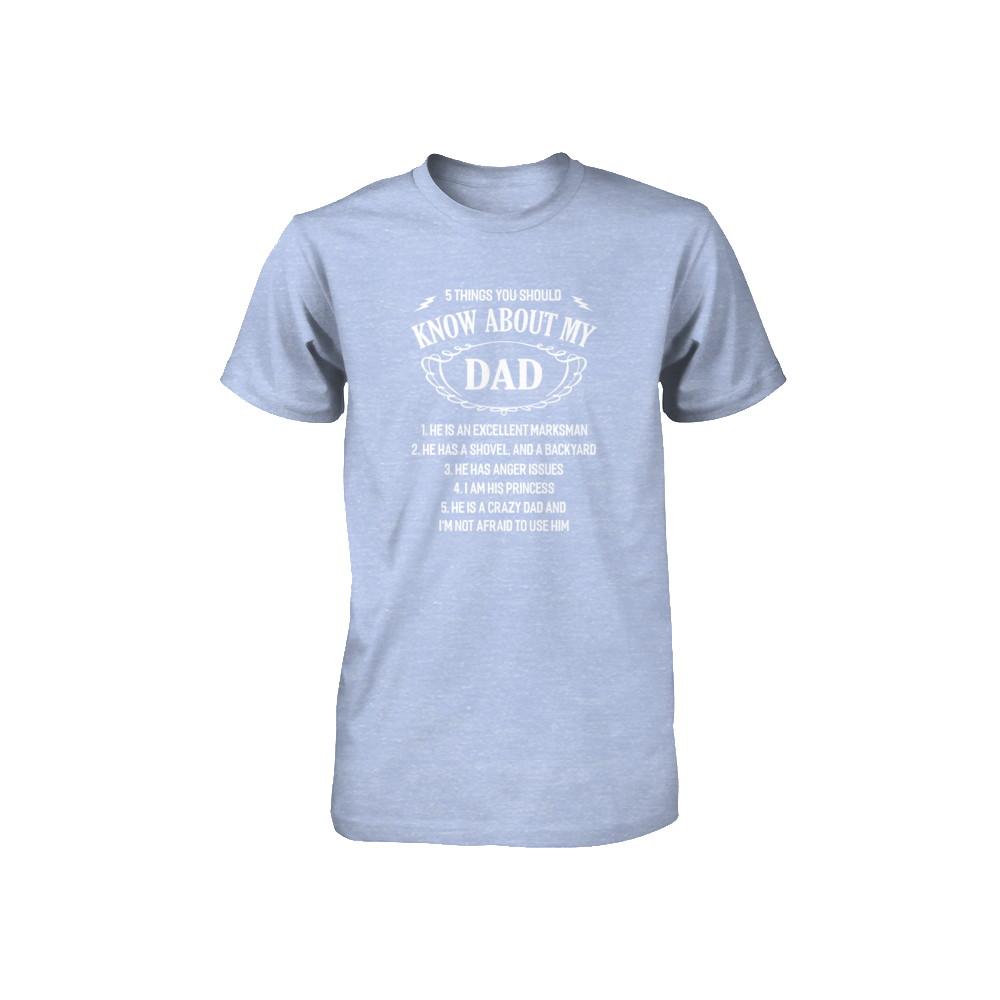 5 Things You Should Know About My Dad Youth-Youth Shirt-Youth T-Shirt-Blue Triblend