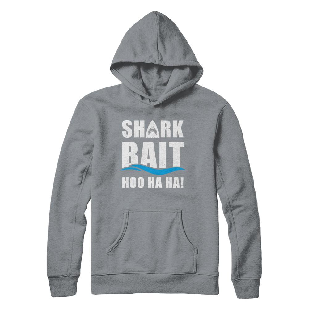 Funny Shark Bait Hoo Ha Ha Shark-T-Shirt & Hoodie-Pullover Hoodie-Light Steel