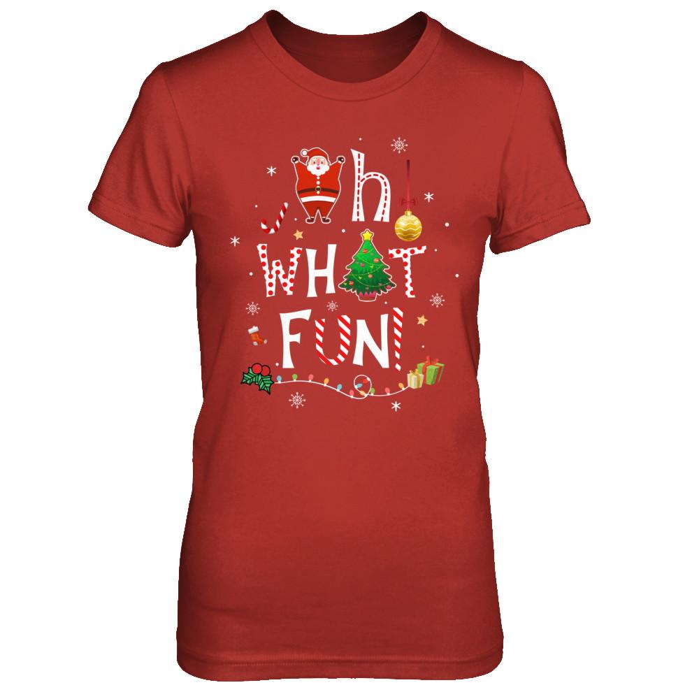 Oh What Fun Christmas Tree Funny Xmas-T-Shirt & Sweatshirt-Women's T-Shirt-Red