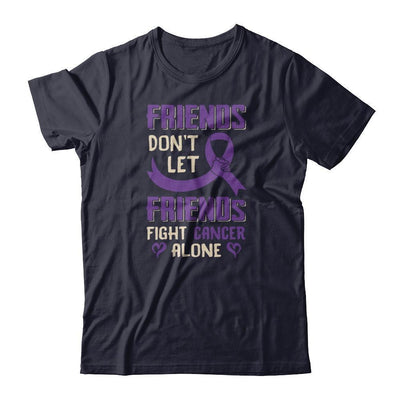 Friends Don't Let Friends Fight Cancer Alone Purple Violet Awareness-T-Shirt & Tank Top-Premium T-Shirt-Midnight Navy